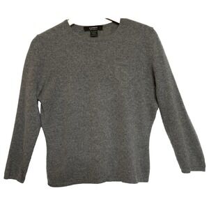 Y2K Express Womens 100% Cashmere Sweater Size L Pullover Grunge Preppy Soft Gray